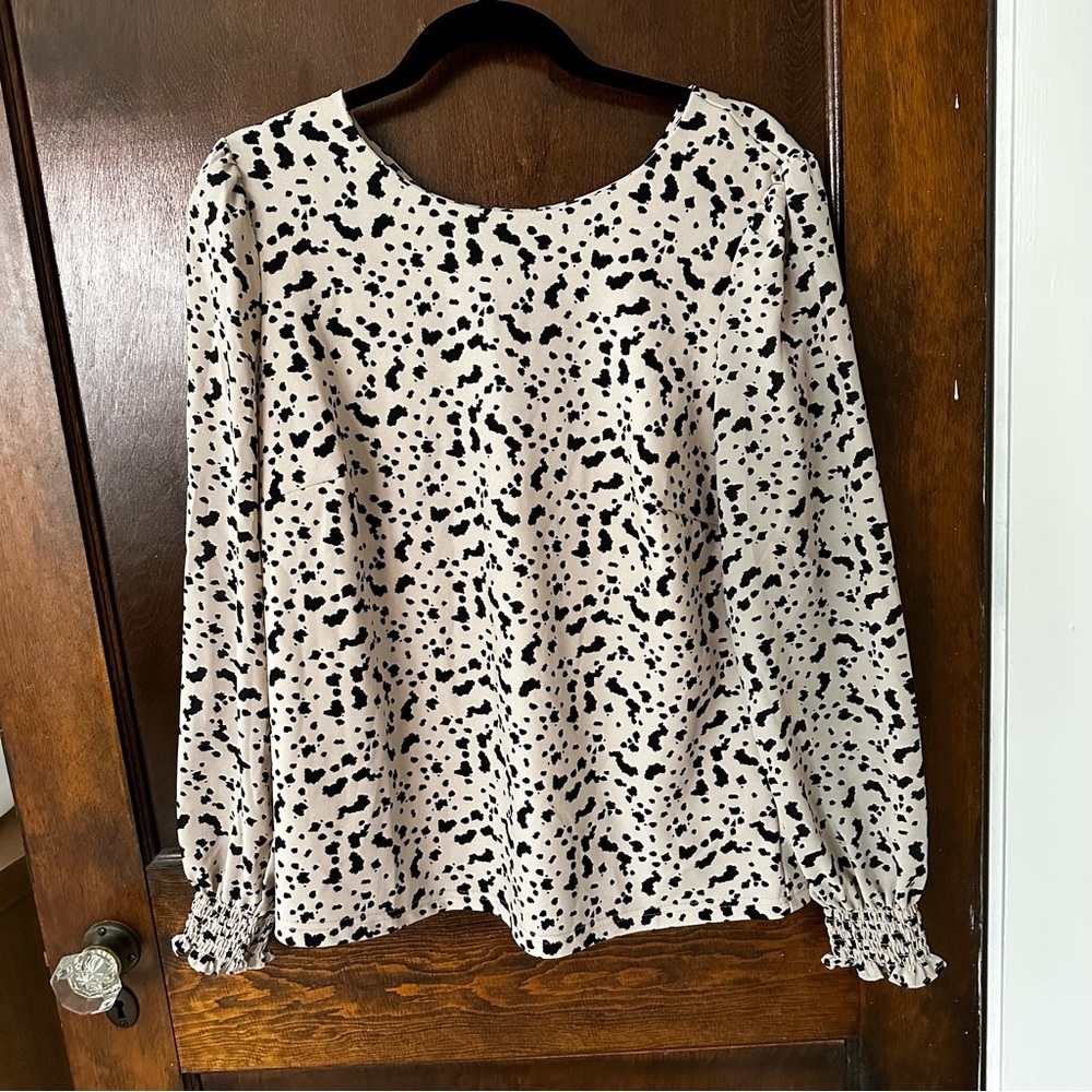 Black and White Print Blouse